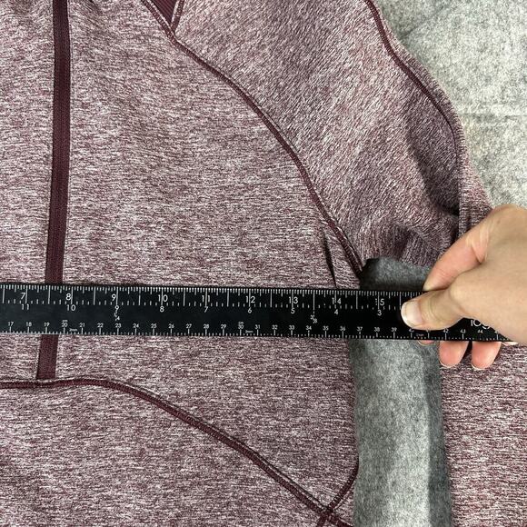 Lululemon It’s Rulu Run Cropped 1/2 Zip Women’s 4 Heathered Maroon Pullover - Picture 3 of 10